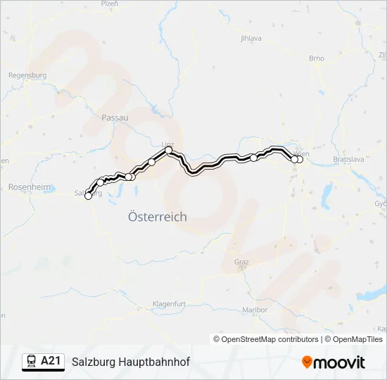 A21 Train Line Map