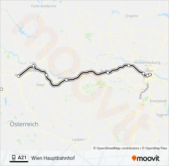 A21 Train Line Map