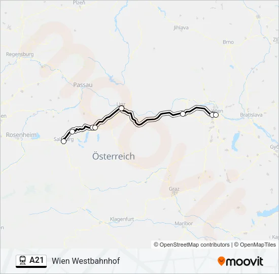 A21 Train Line Map
