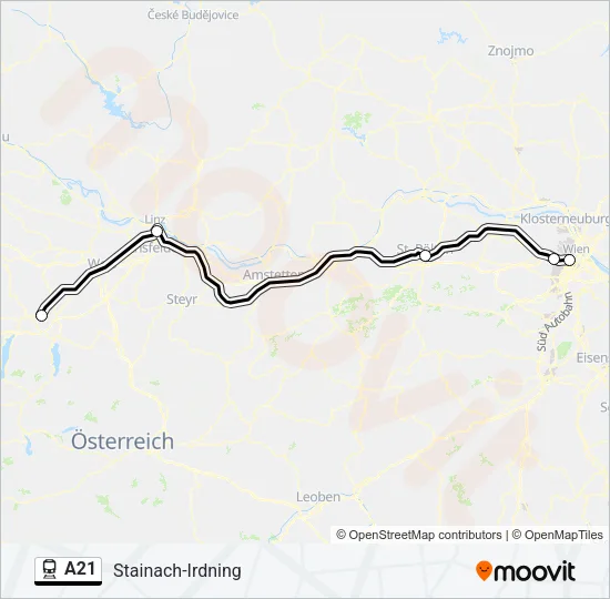 A21 Train Line Map