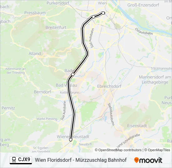 CJX9 Train Line Map