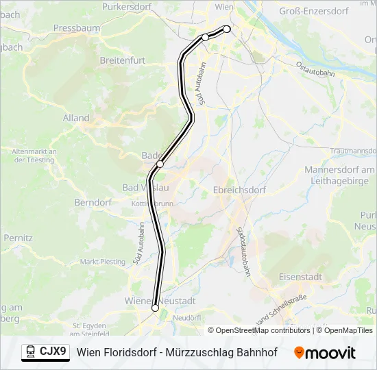 CJX9 Train Line Map