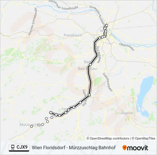 CJX9 Train Line Map
