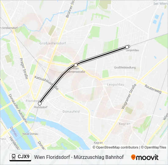 CJX9 Train Line Map