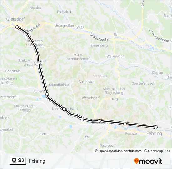 S3 Train Line Map