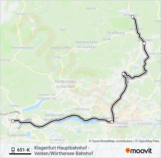 651-K Train Line Map