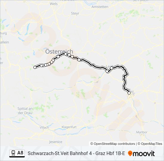 A8 train Line Map