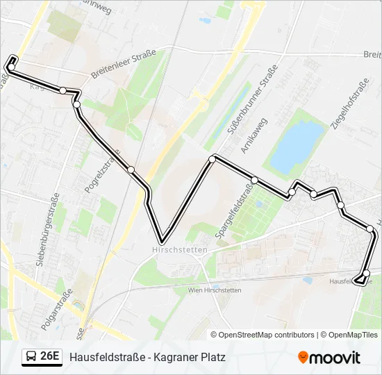 26E Bus Line Map