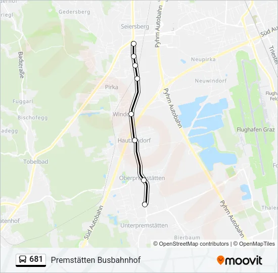 681 Bus Line Map