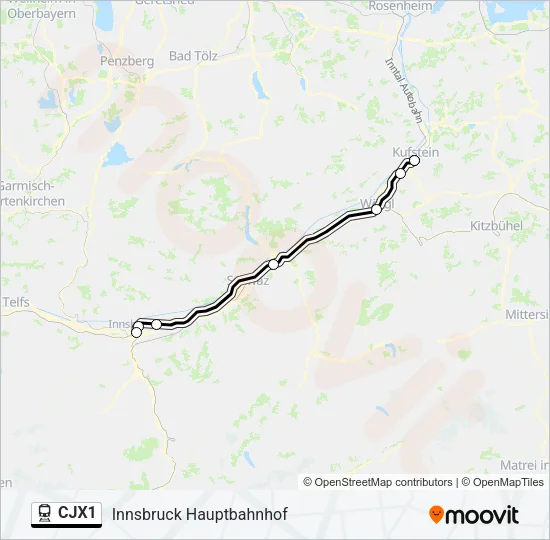 CJX1 Train Line Map