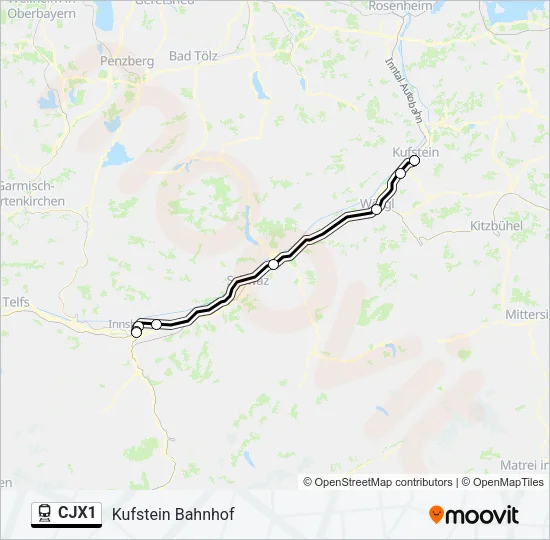 CJX1 Train Line Map