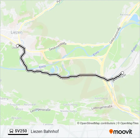 SV250 Bus Line Map