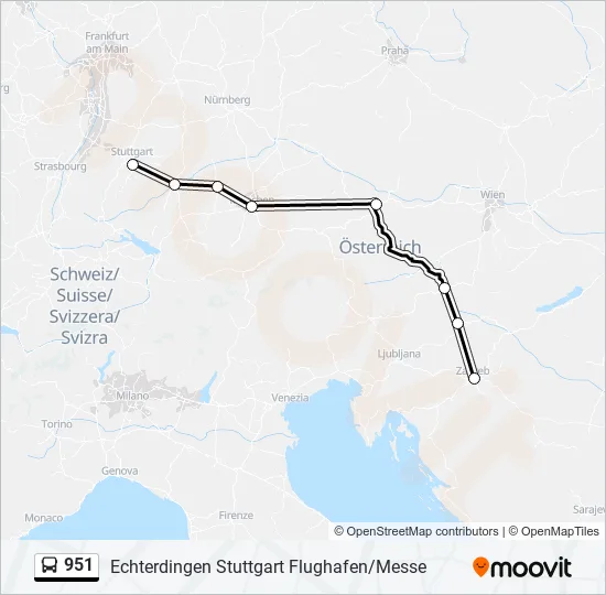 951 Bus Line Map