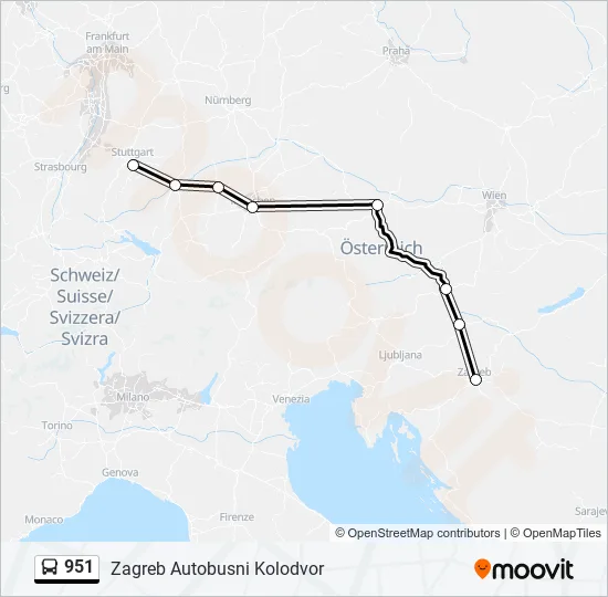 951 Bus Line Map