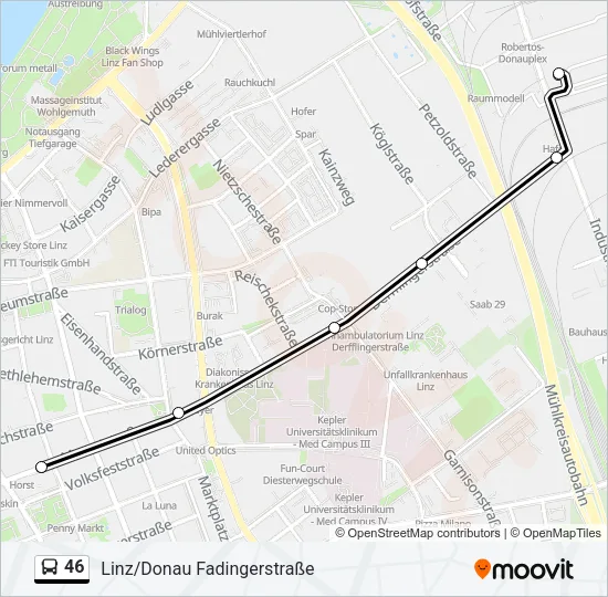 46 Bus Line Map