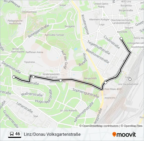 46 Bus Line Map