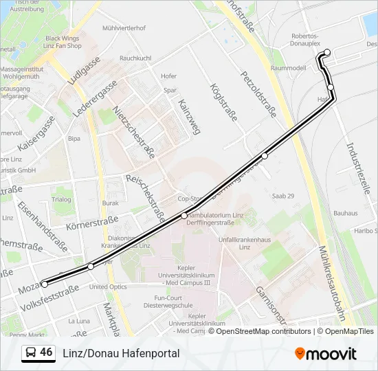 46 Bus Line Map