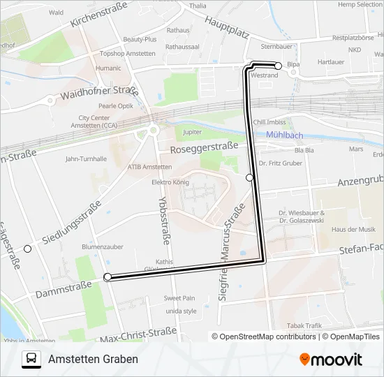 AST AMSTETTEN 1 Bus Line Map