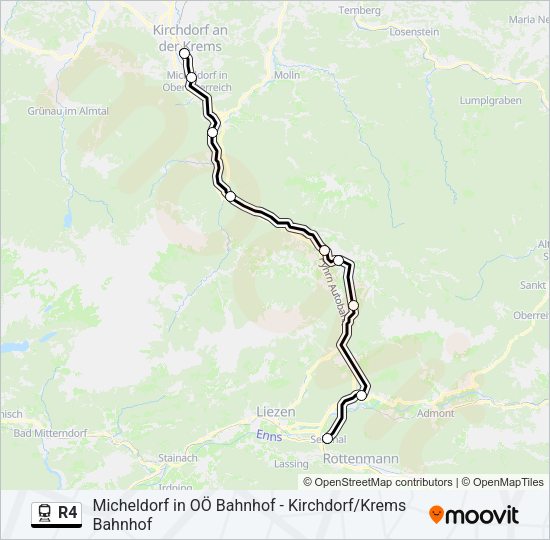 R4 Train Line Map