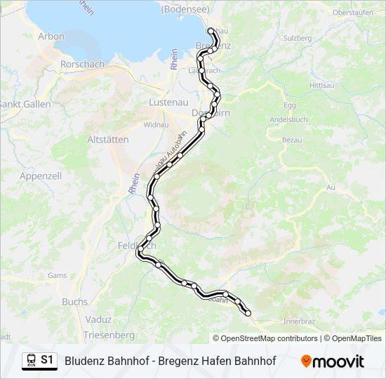 S1 Train Line Map