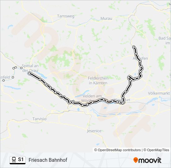 S1 Train Line Map