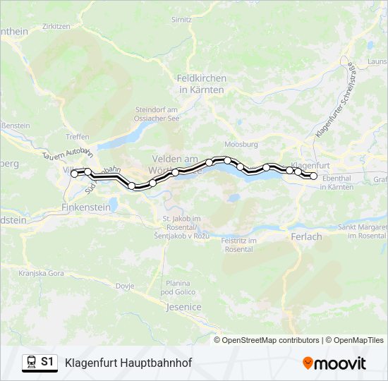 S1 Train Line Map