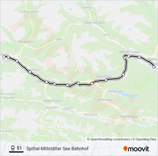 S1 Train Line Map