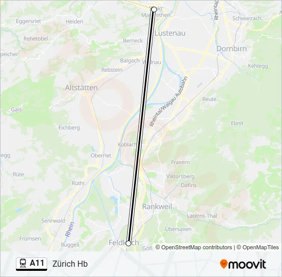 A11 Train Line Map