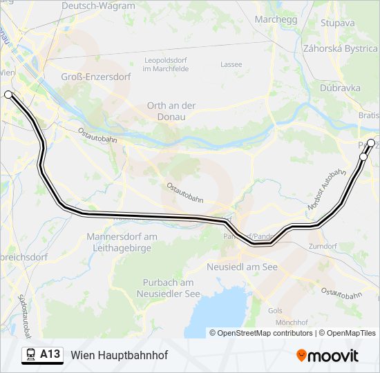 a13 Route: Schedules, Stops & Maps - Wien Hauptbahnhof (Updated)