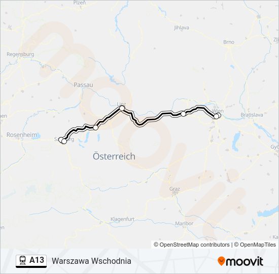 a13 Route: Fahrpläne, Haltestellen & Karten - Warszawa Wschodnia ...