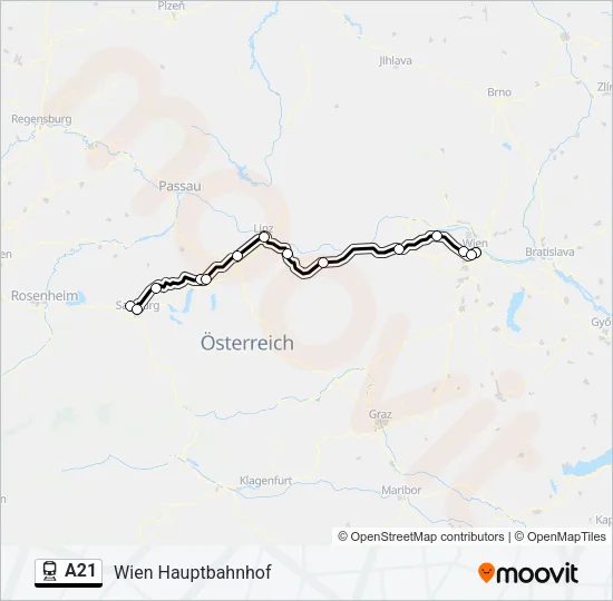 A21 Train Line Map
