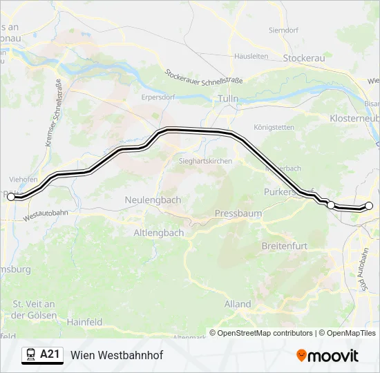 A21 Train Line Map