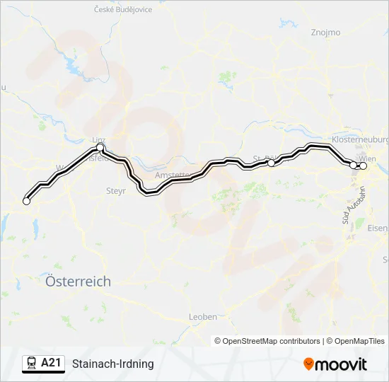 A21 Train Line Map