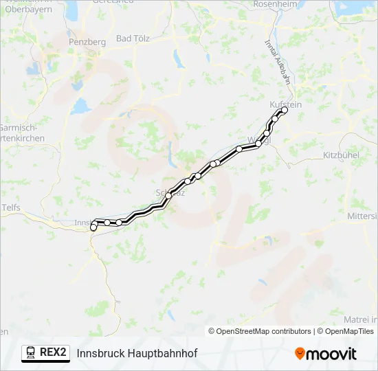 REX2 Train Line Map