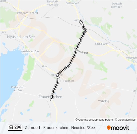 296 bus Line Map