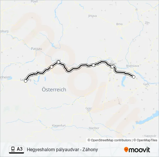 A3 Train Line Map
