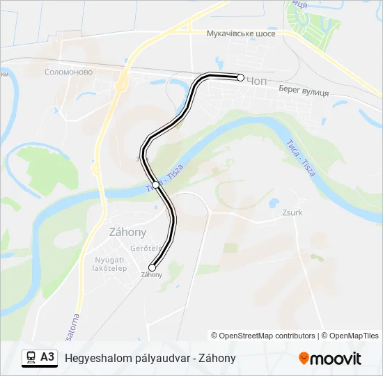 A3 Train Line Map