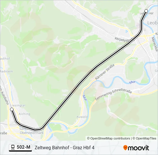 502-M Train Line Map