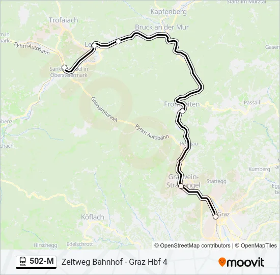 502-M Train Line Map