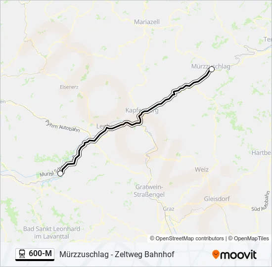 600-M Train Line Map