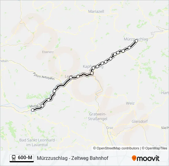 600-M Train Line Map