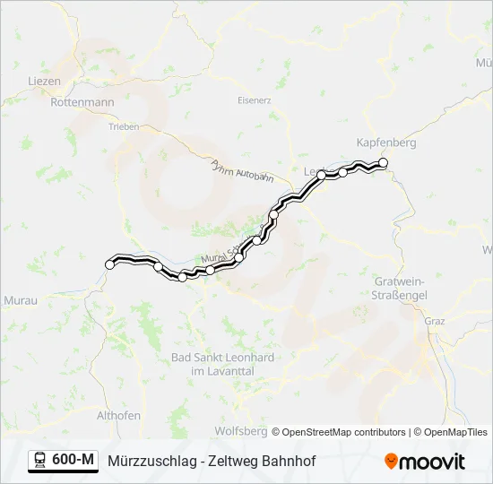 600-M Train Line Map