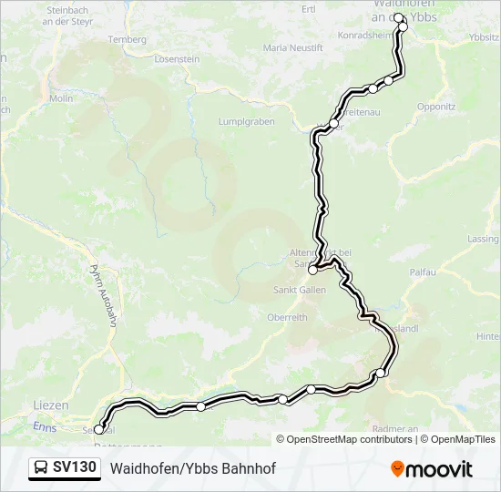 SV130 Bus Line Map