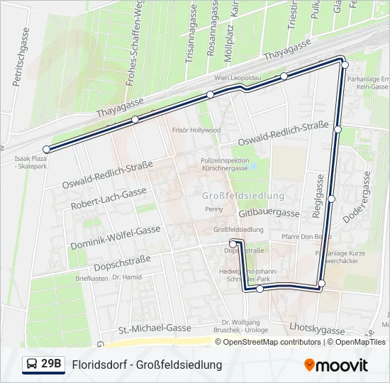 29B Bus Line Map