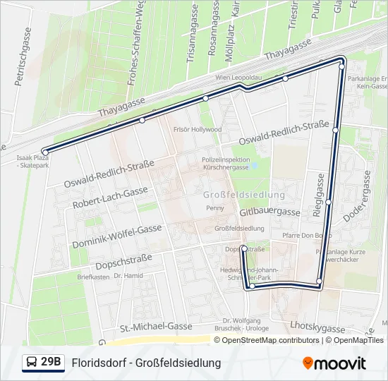 29B Bus Line Map