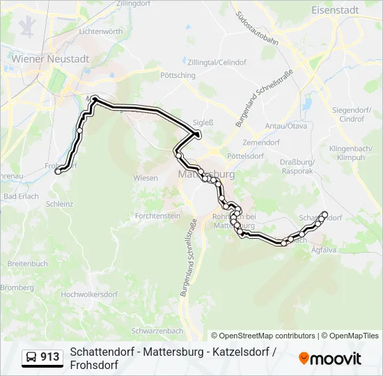 913 Bus Line Map