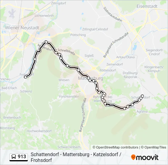 913 Bus Line Map