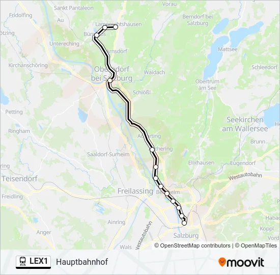 LEX1 Train Line Map