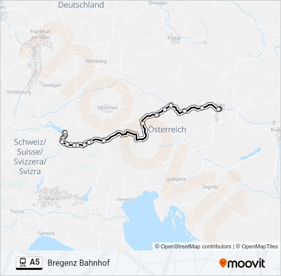 A5 Train Line Map