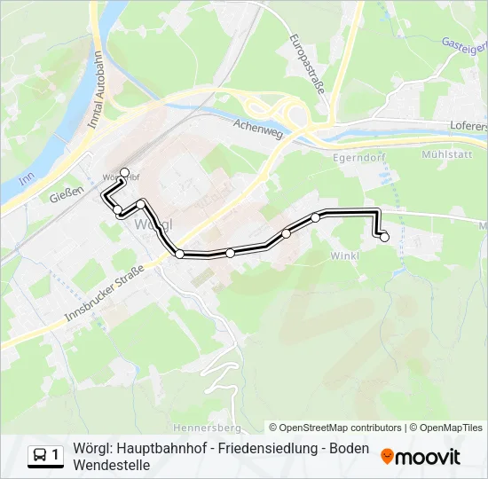 1 Bus Line Map